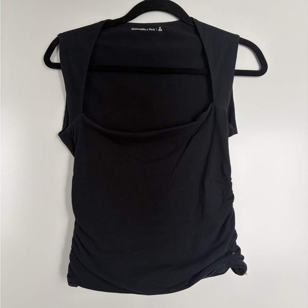 Abercrombie & Fitch Black Draped Sleeveless Tank